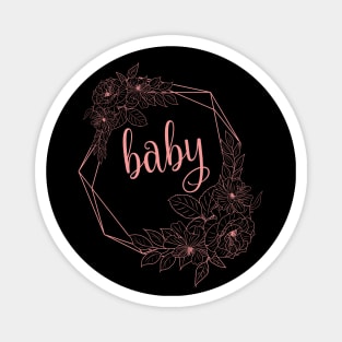 Baby Little Sis cute pink typography for big sister gift for younger sister brother Magnet